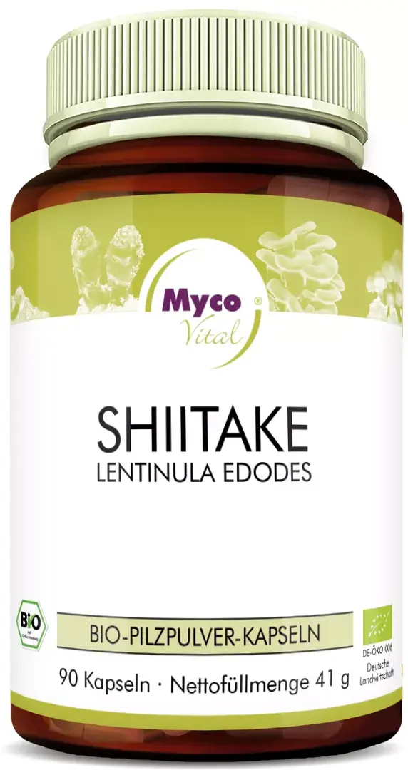 Shiitake - Bio-Pilzpulverkapseln 90 Kps